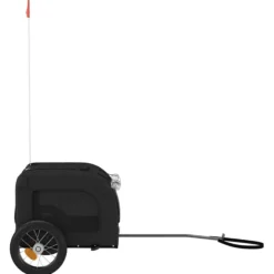 Remolque De Bicicleta Mascotas Hierro Tela Oxford Negro