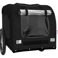 Remolque De Bicicleta Mascotas Hierro Tela Oxford Negro