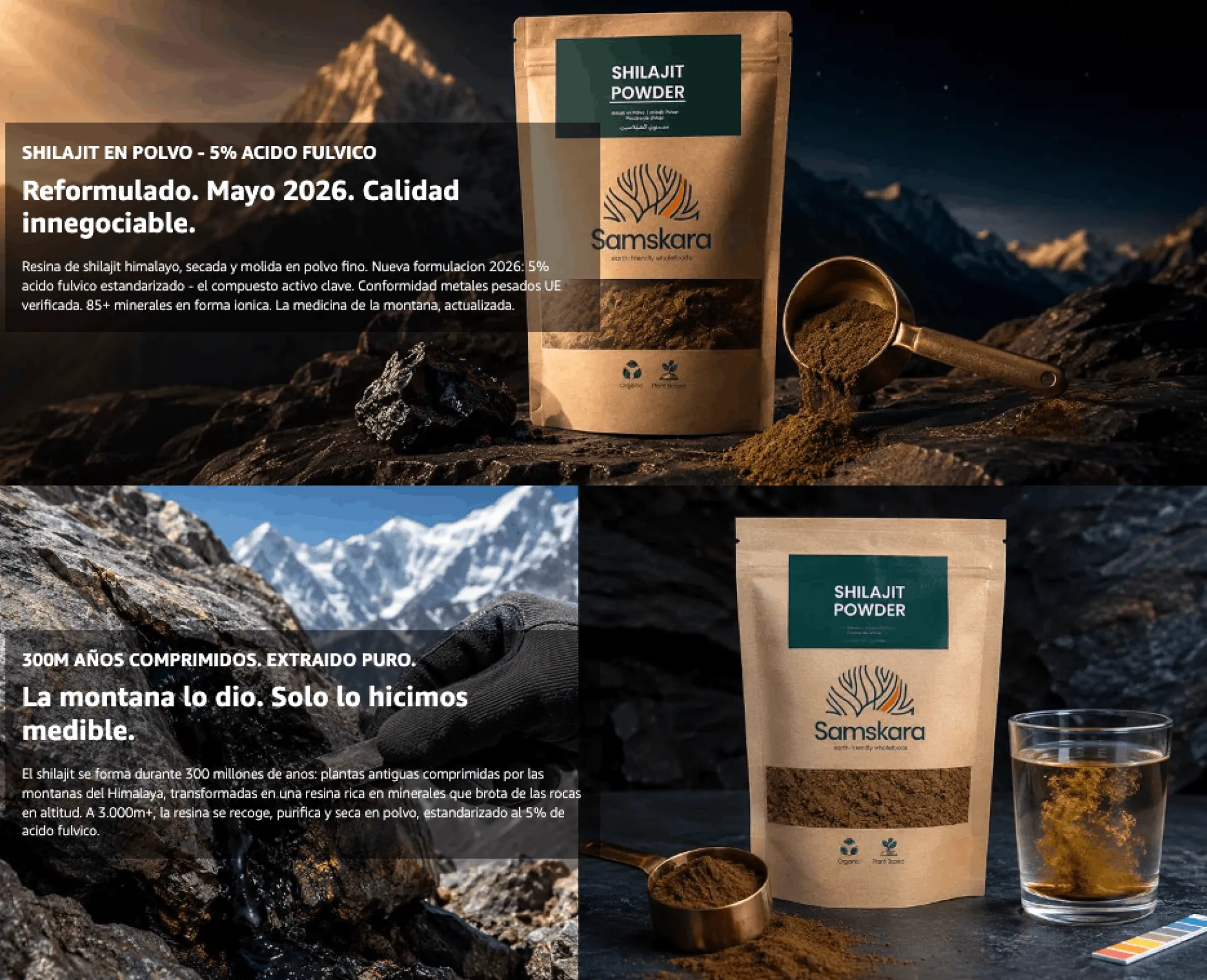Resina De Shilajit Mumijo - 100g | Resina Pura De Presentación Tradicional, Vegano, Sin Gluten, Sin Aditivos