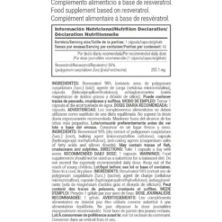 Resveratrol 255 Mg - 60 Cápsulas Vegetales - Antioxidante - Masmusculo