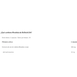 Rhodiola - 60 Cápsulas - Anti-estrés - Biotech Usa