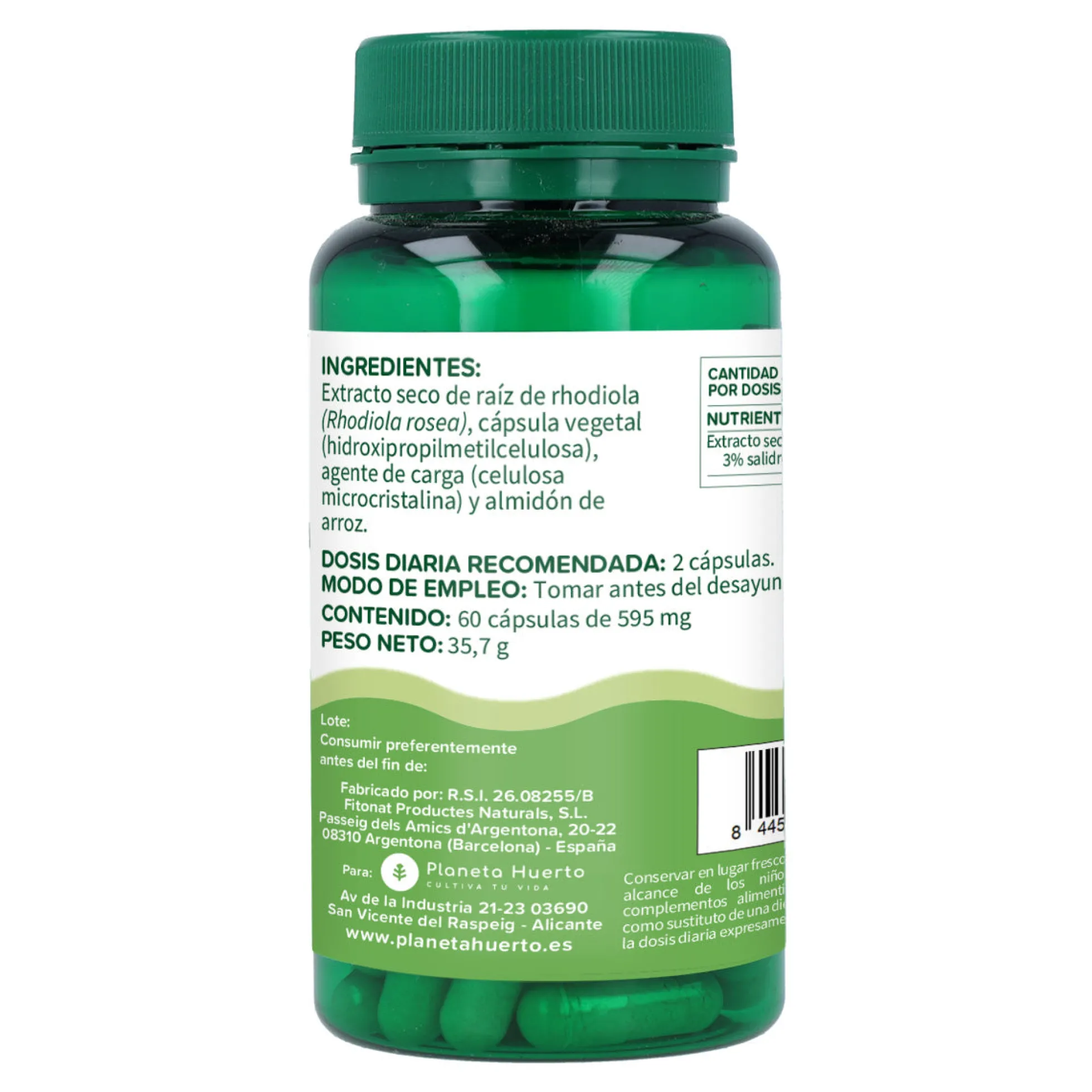 Rhodiola Planeta Huerto 60 cápsulas
