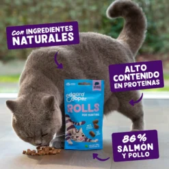 Rollitos de Salmón y Pollo Premios naturales para gatos Edgard Cooper 45 g