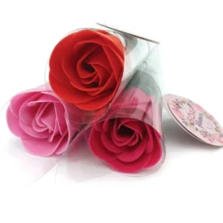 Rosa Con Pétalos De Jabón Aromático Para Baño Relajante (fucsia) - Regalo Original Para Días Especiales - Aroma Atalcado