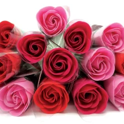 3 Rosa Con Pétalos De Jabón Aromático Para Baño Relajante (roja) - Regalo Original Para Días Especiales - Aroma Atalcado