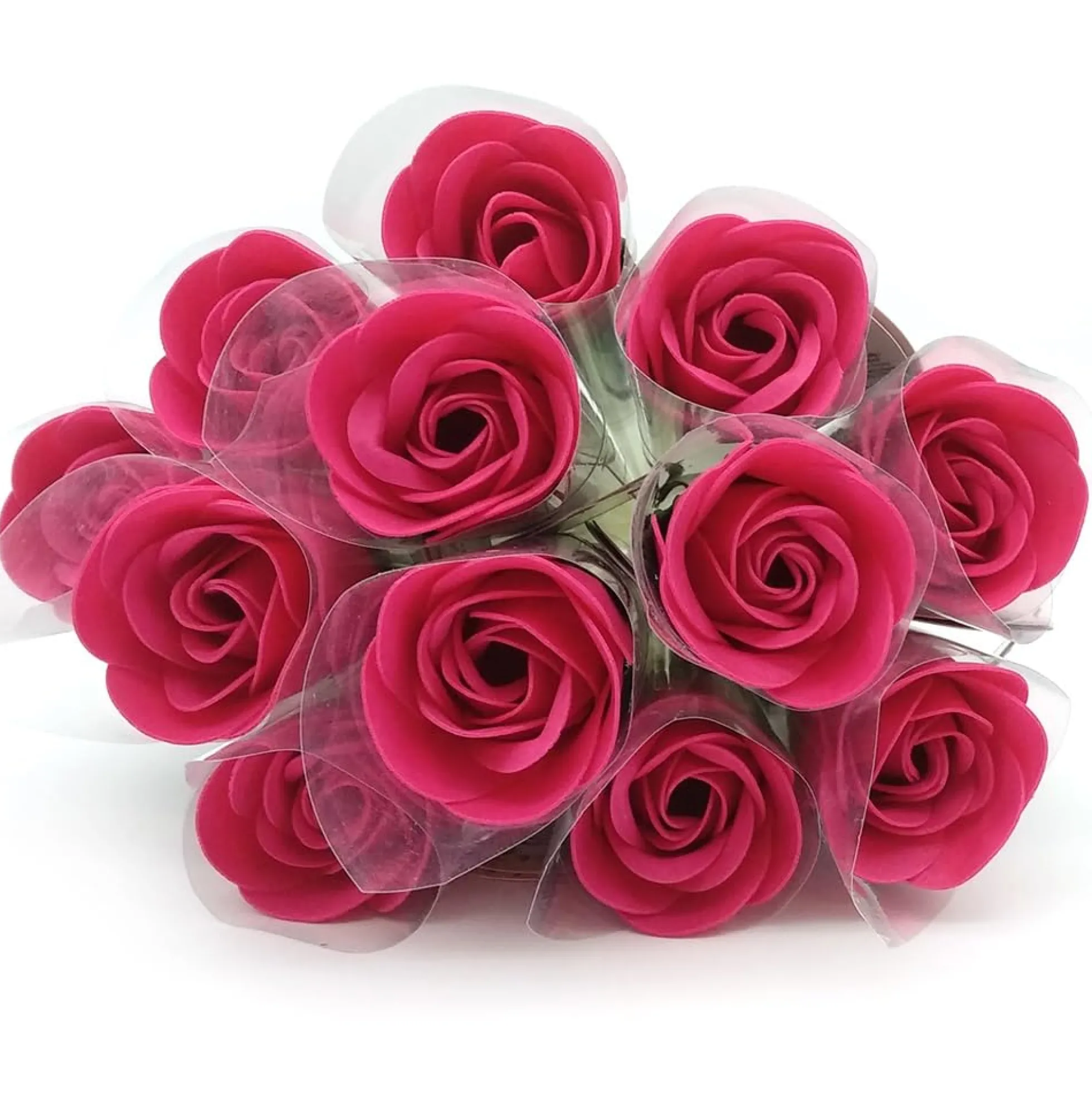 12 Rosas De Jabón Para Baño Aromático Y Relajante (fucsia) - Regalo Original Para Días Especiales - Aroma Atalcado