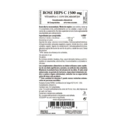 Rose Hips Vitamina C con escaramujos 1500 mg, 90 comp.
