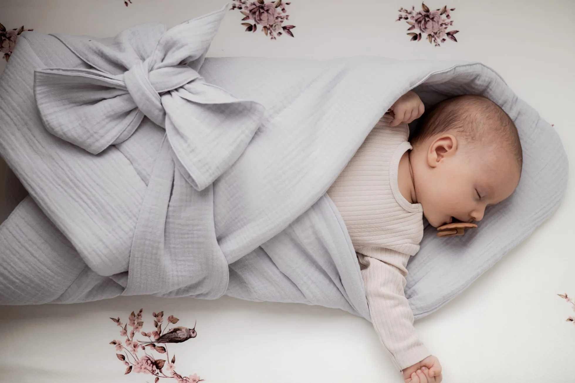 Saco Capazo Bebé Muselina Premium Grey