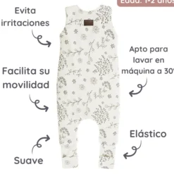 Saco De Dormir Con Pies Reversible T-s Jersey Algodón Black Dots