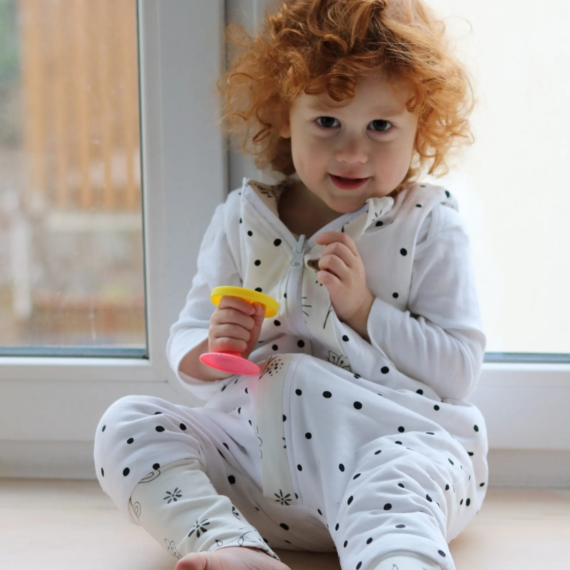 Saco De Dormir Con Pies Reversible T-m Jersey Algodón Black Dots-bloom