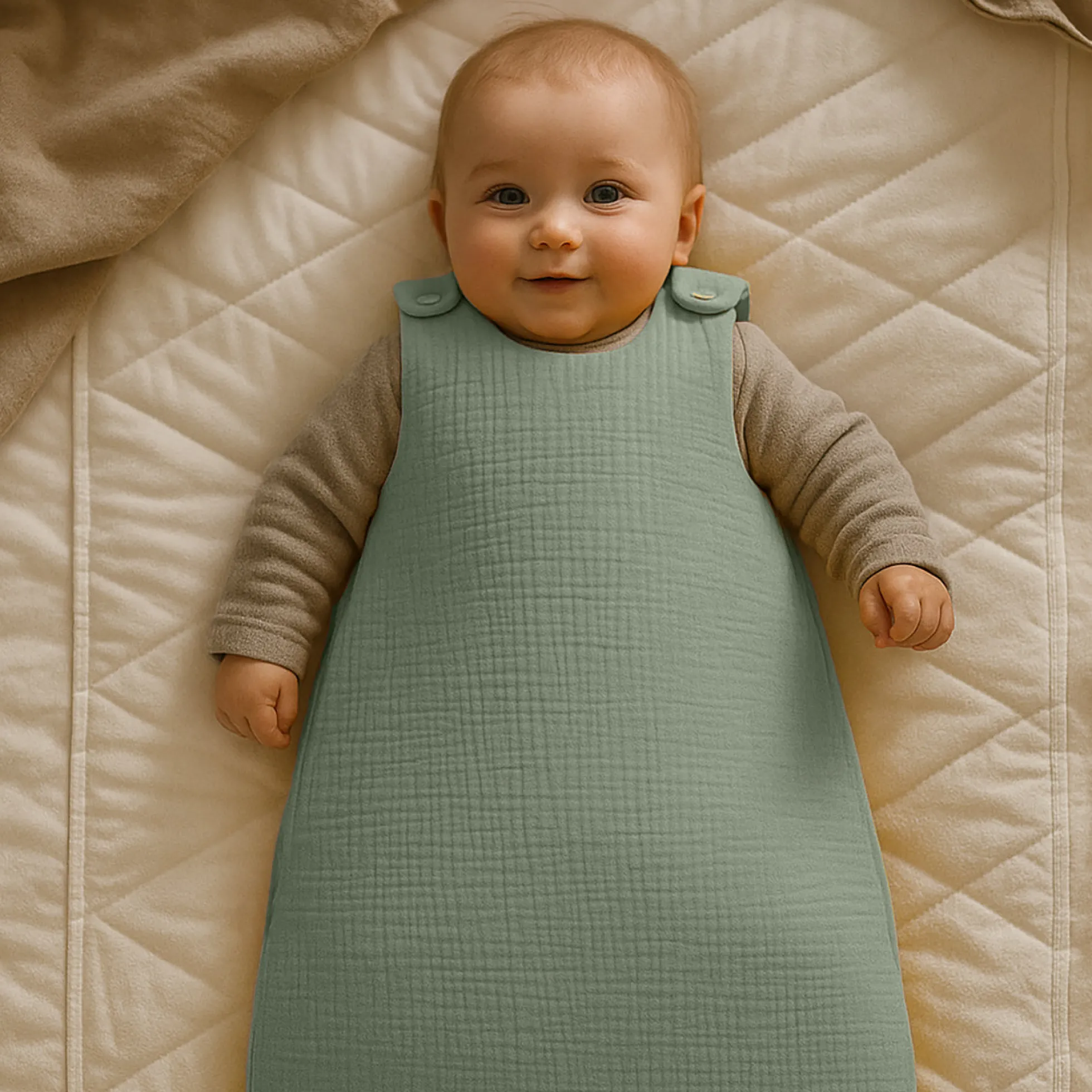 Saco De Dormir De Invierno De Algodón Orgánico Verde
