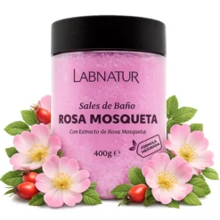 Sales de Baño de Rosa Mosqueta Labnatur 400 g | Nutren, Regeneran y Suavizan | Aroma Floral | Veganas
