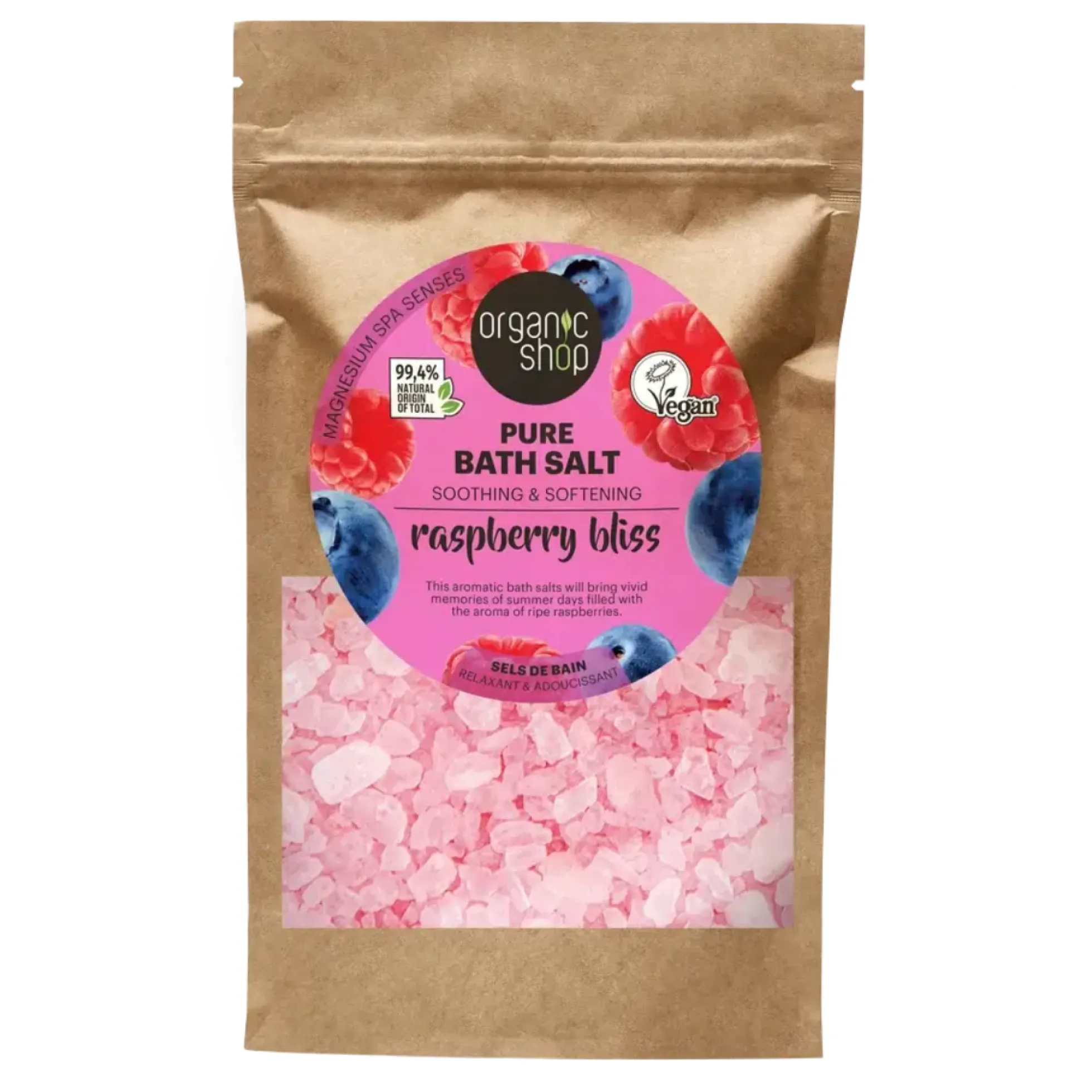Sales de baño puras raspberry bliss Organic Shop 500 g