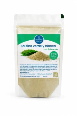 Sal Fina Verde Y Blanca | Salicornia Y Sal Marina Virgen Bio | 25% Menos Sodio 50 g