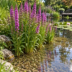Salicaria Lythrum Salicaria Planta Estanque - Set 4 Plantas Con Cesta Y Sustrato