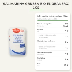 Sal marina gruesa BIO El Granero, 1Kg
