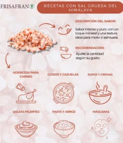 Sal Rosa Del Himalaya Gruesa - Calidad Y Sabor | Frisafran 100 G