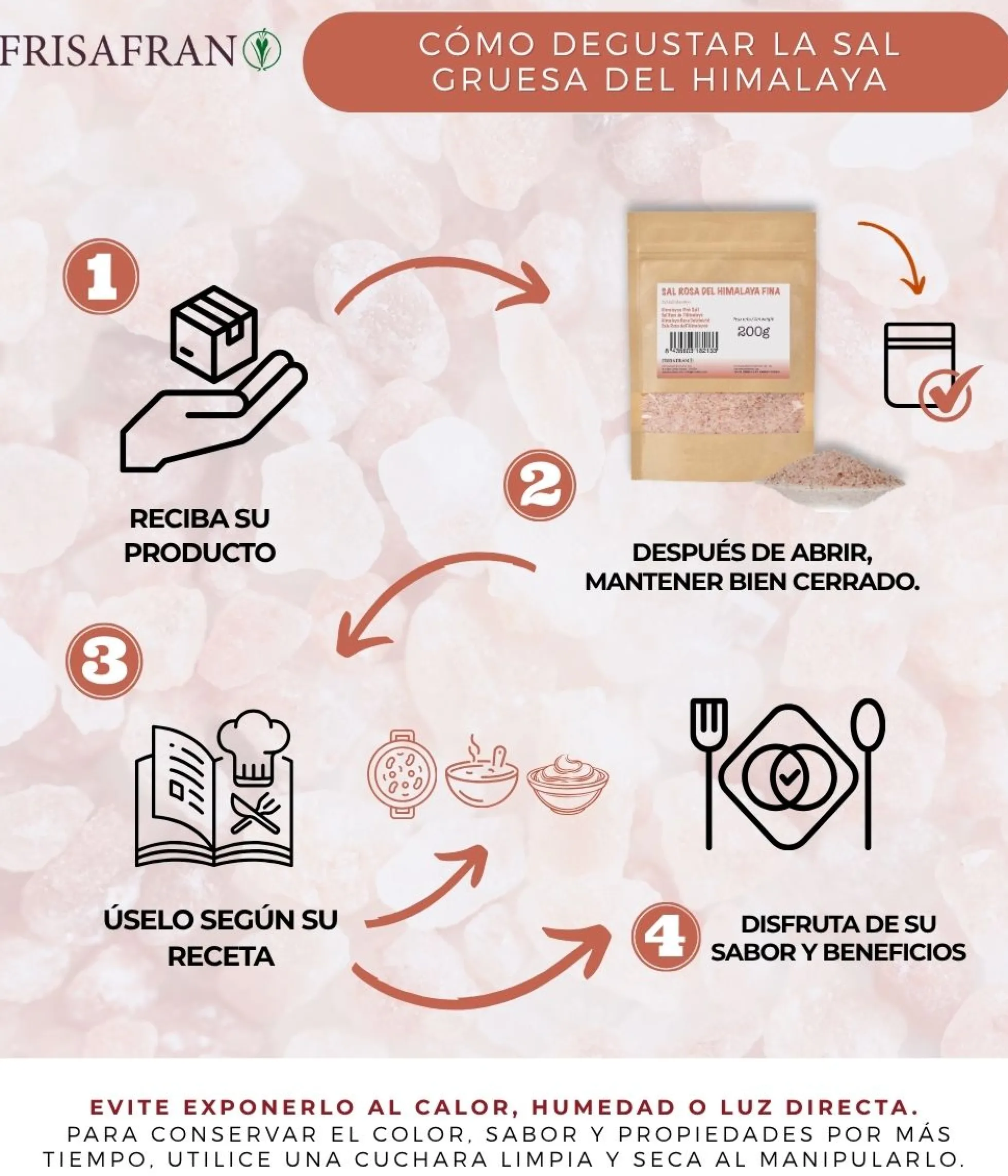 Sal Rosa Del Himalaya Gruesa - Calidad Y Sabor | Frisafran 100 G
