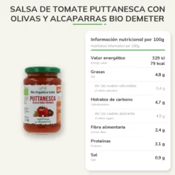 Salsa de Tomate Puttanesca con Olivas y Alcaparras Bio Demeter Organica Italia 325 ml