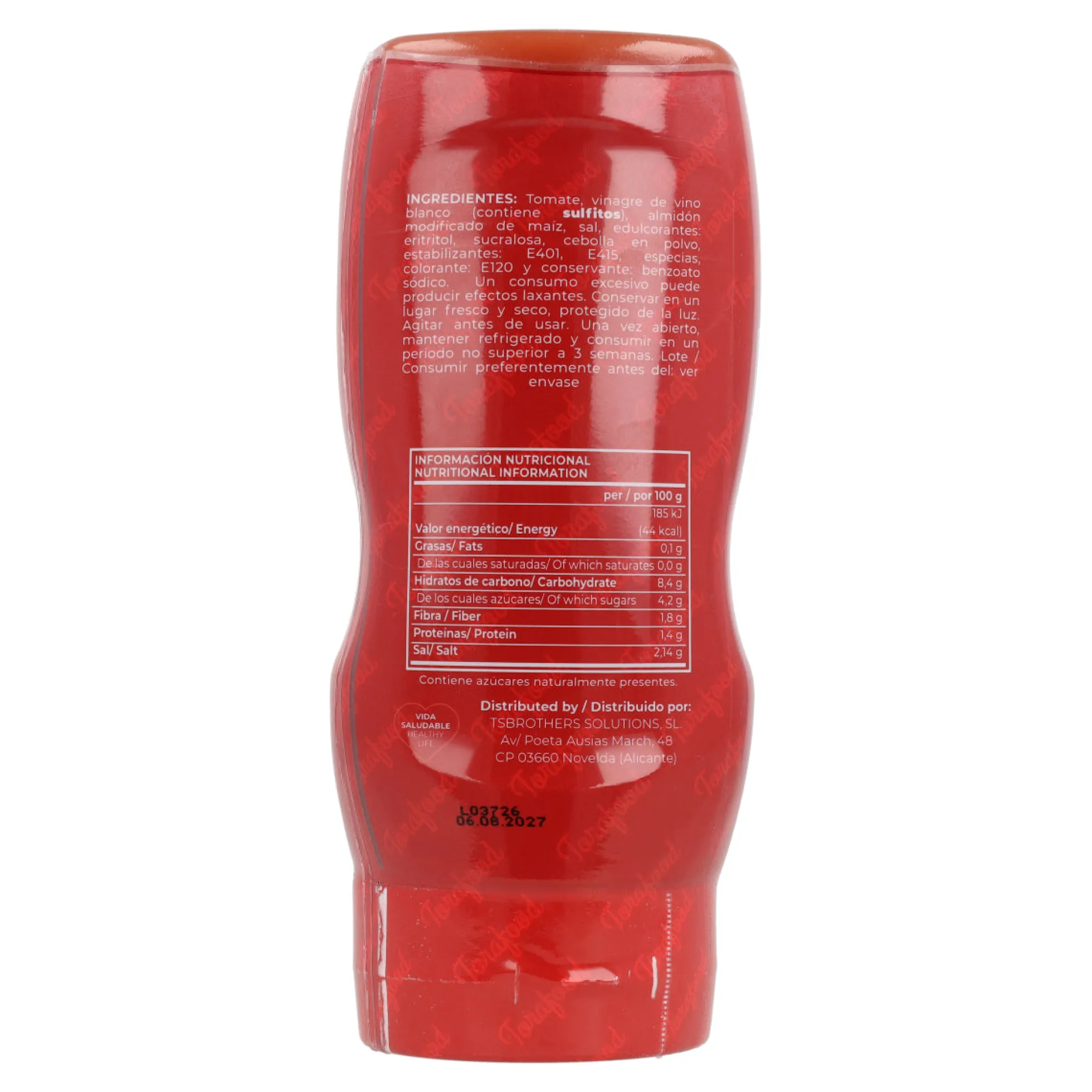 Salsa Zero Ketchup Torafood 330ml