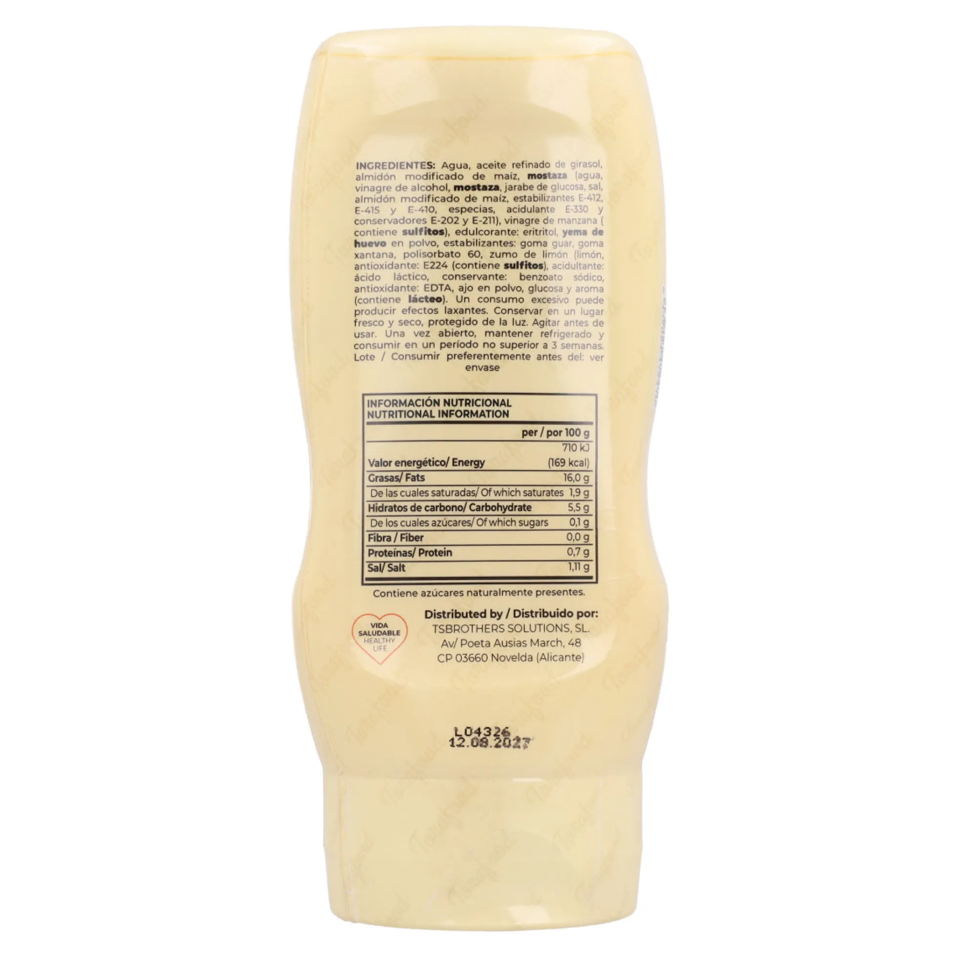 Salsa Zero Mayonesa Torafood 330ml