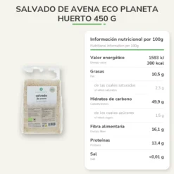 Salvado de avena ECO Planeta Huerto 450 g
