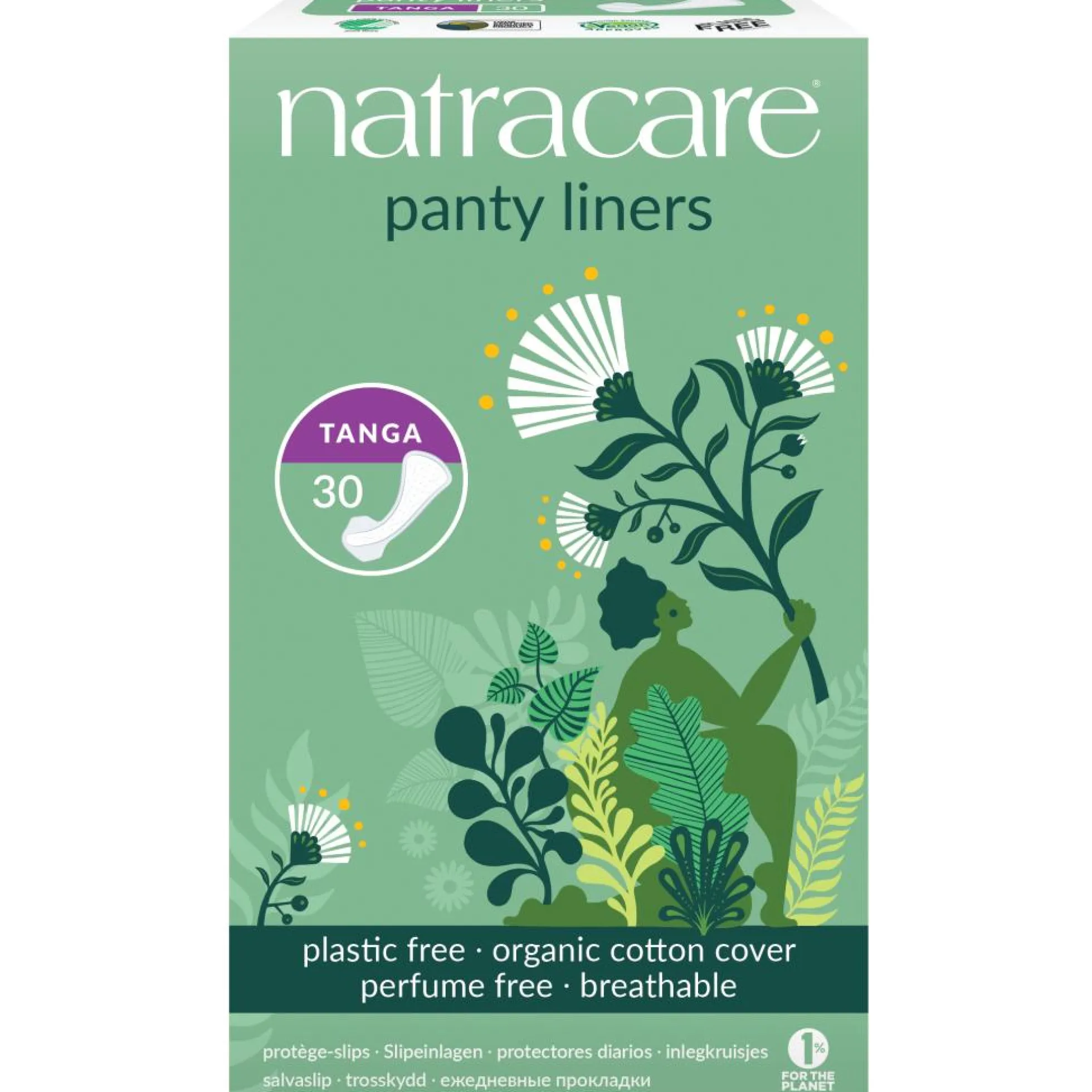 Salvaslip tanga con alas Natracare 30 Uds