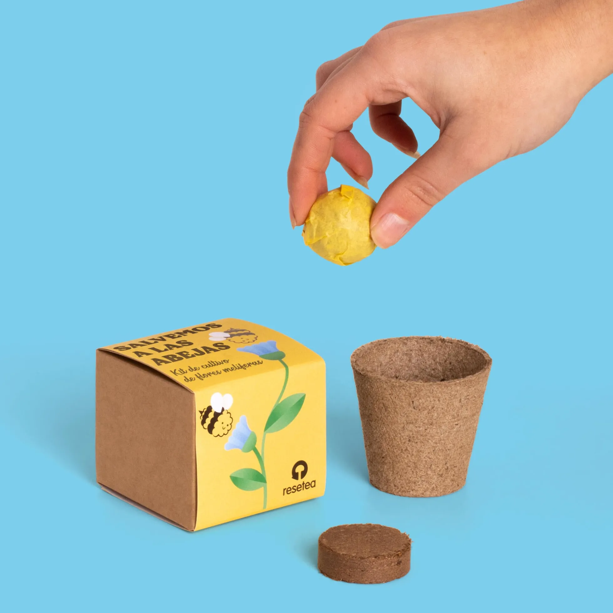 Salvemos a las Abejas – Kit Flores Melíferas con Bomba de Semillas, Regalo Educativo - Resetea