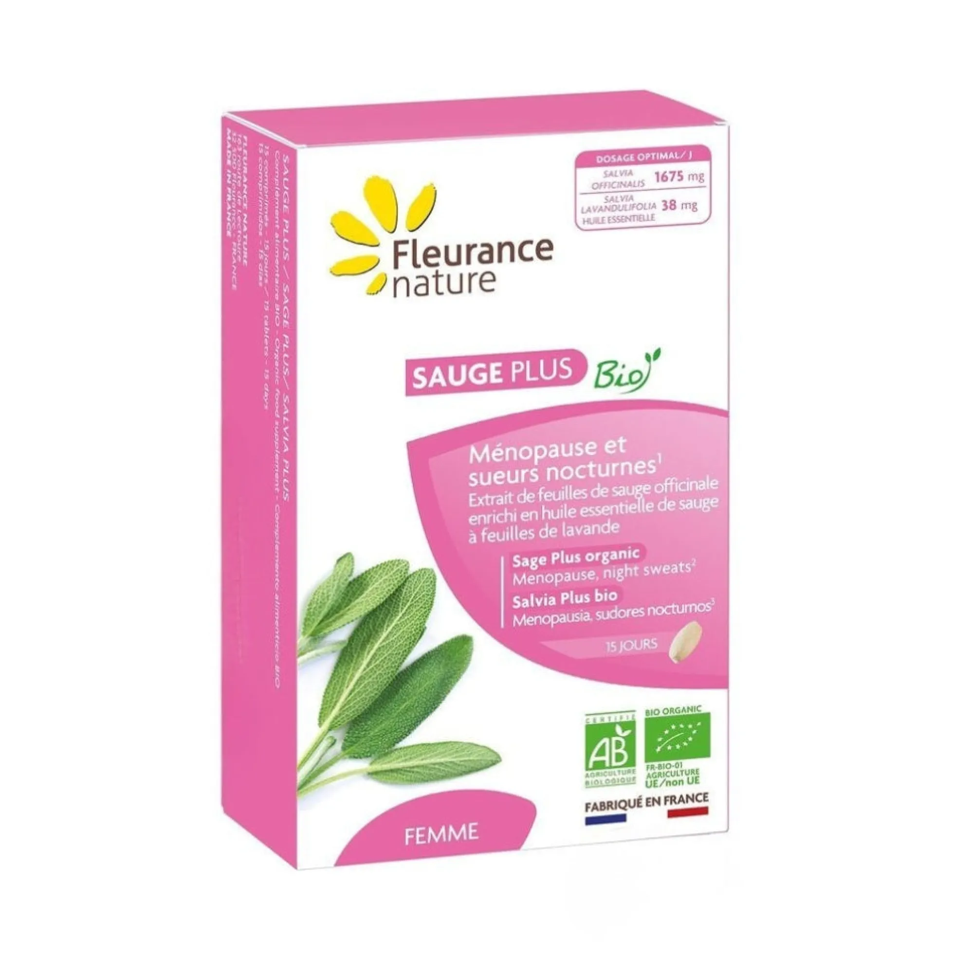 Salvia Plus Eco Fleurance Nature 15 Comprimidos