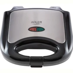 Sandwichera, 2 Sandwiches, Placas Antiadherentes, Tostado Perfecto, Acero Inoxidable, Compacta Adler Ad3015 850w