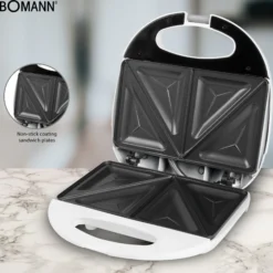 Sandwichera, 2 Sandwiches, Placas Antiadherentes, Regulador Temperatura, Tostado Perfecto Bomann St 5016 Cb 750w