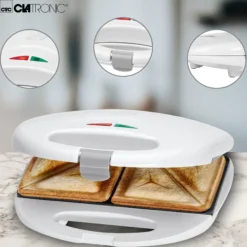 Sandwichera, 2 Sandwiches, Placas Antiadherentes, Regulador Temperatura, Tostado Perfecto Clatronic St 3477 750w
