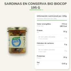 Sardinas en conserva Bio Biocop 195 g
