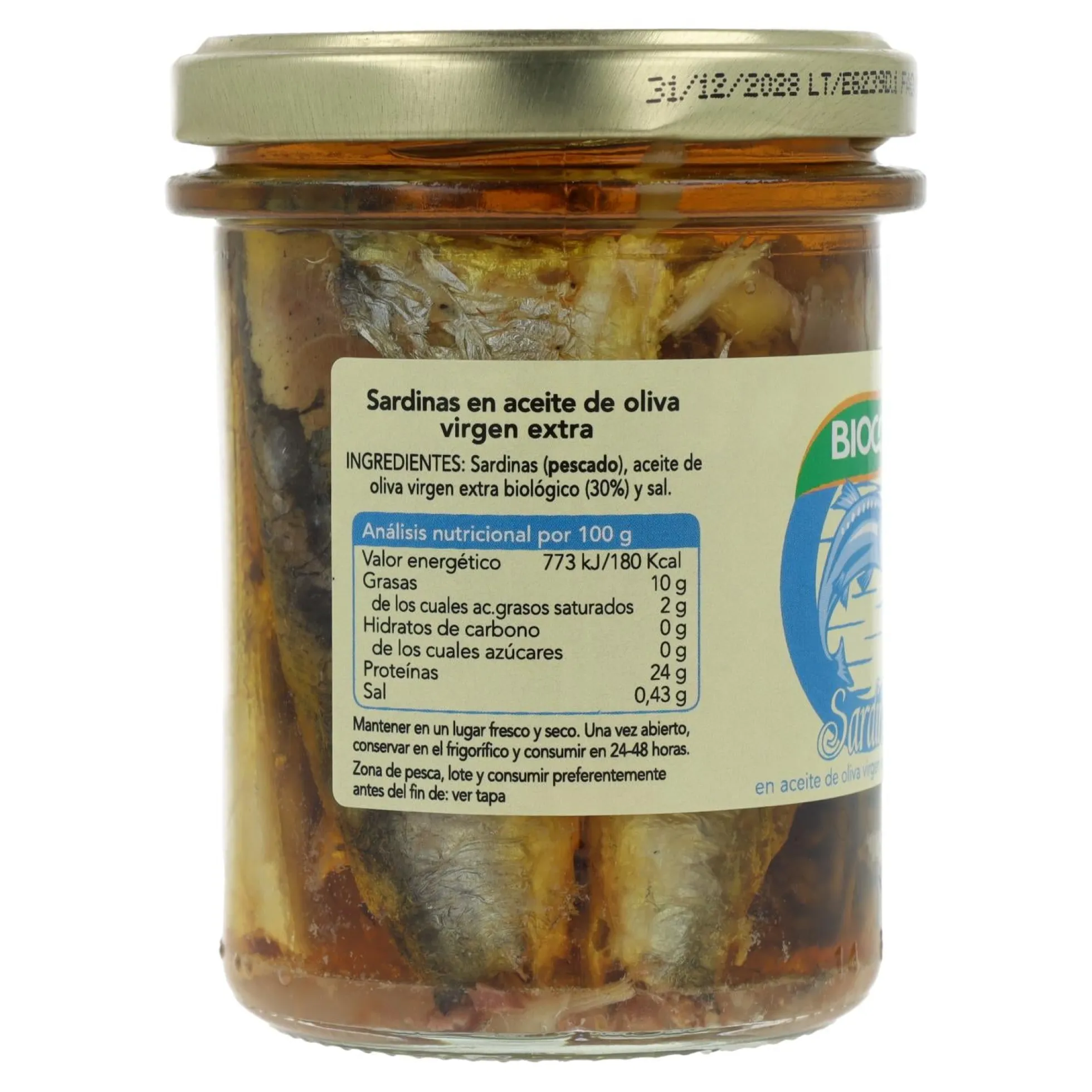 Sardinas en conserva Bio Biocop 195 g