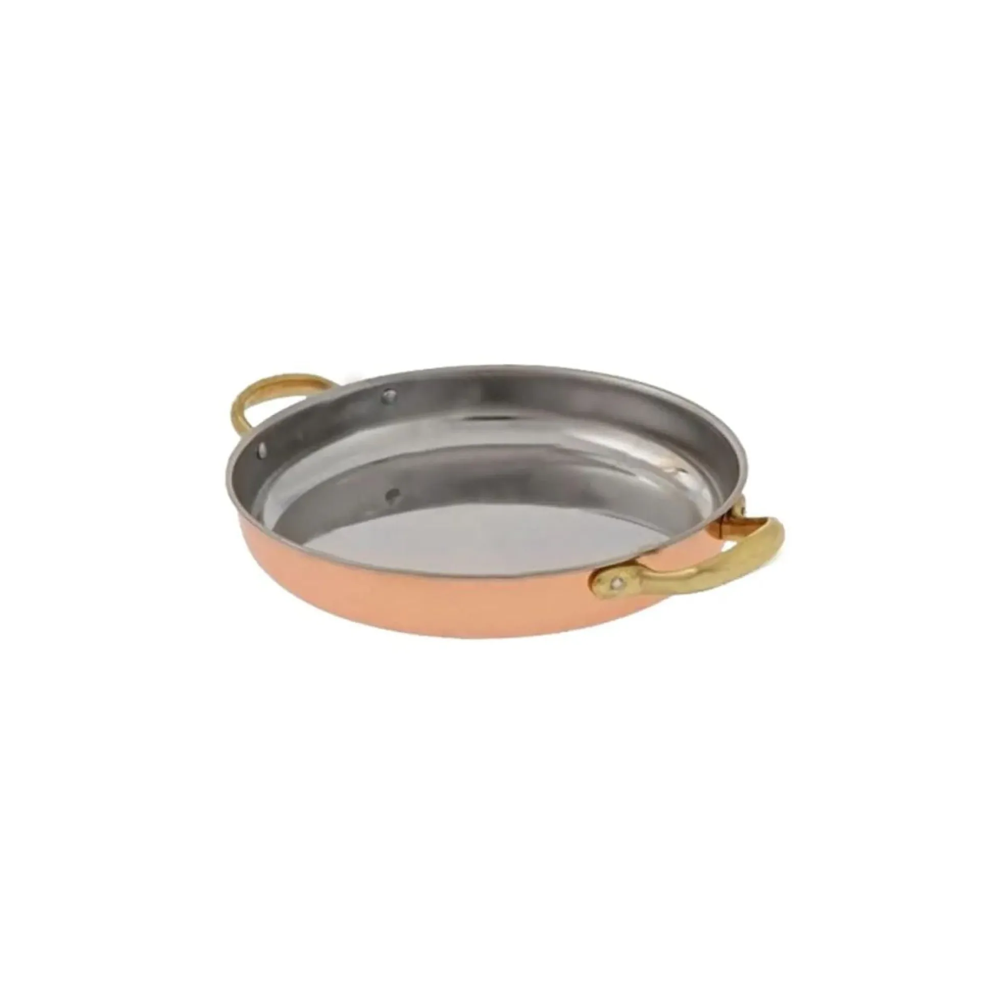 Sartén De Cobre Con Asas 28 Cm - Cobre Y Latón, Gran Conducción Térmica