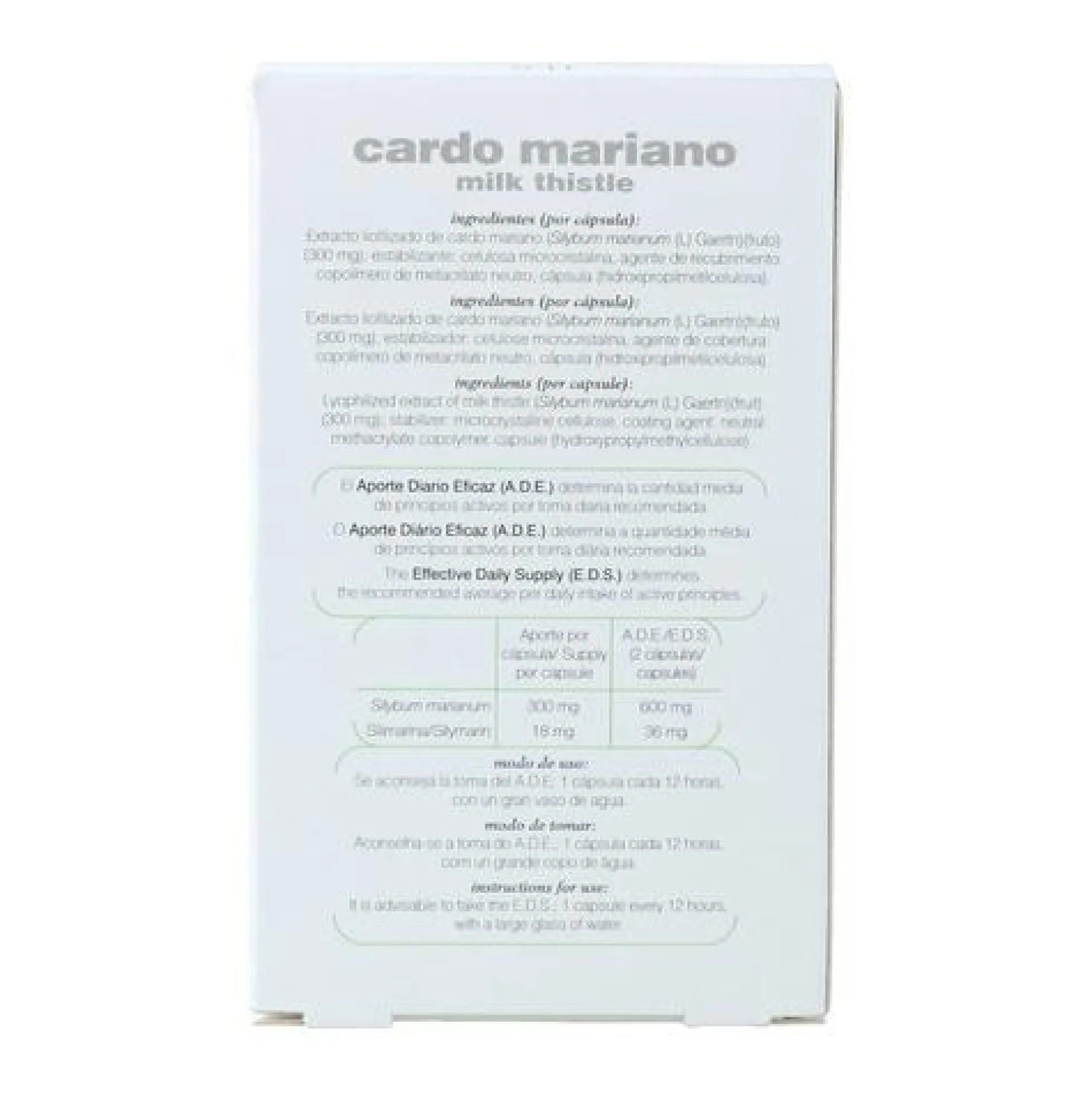 11-S Cardo Mariano Soria Natural Caps, Liberación Prolongada