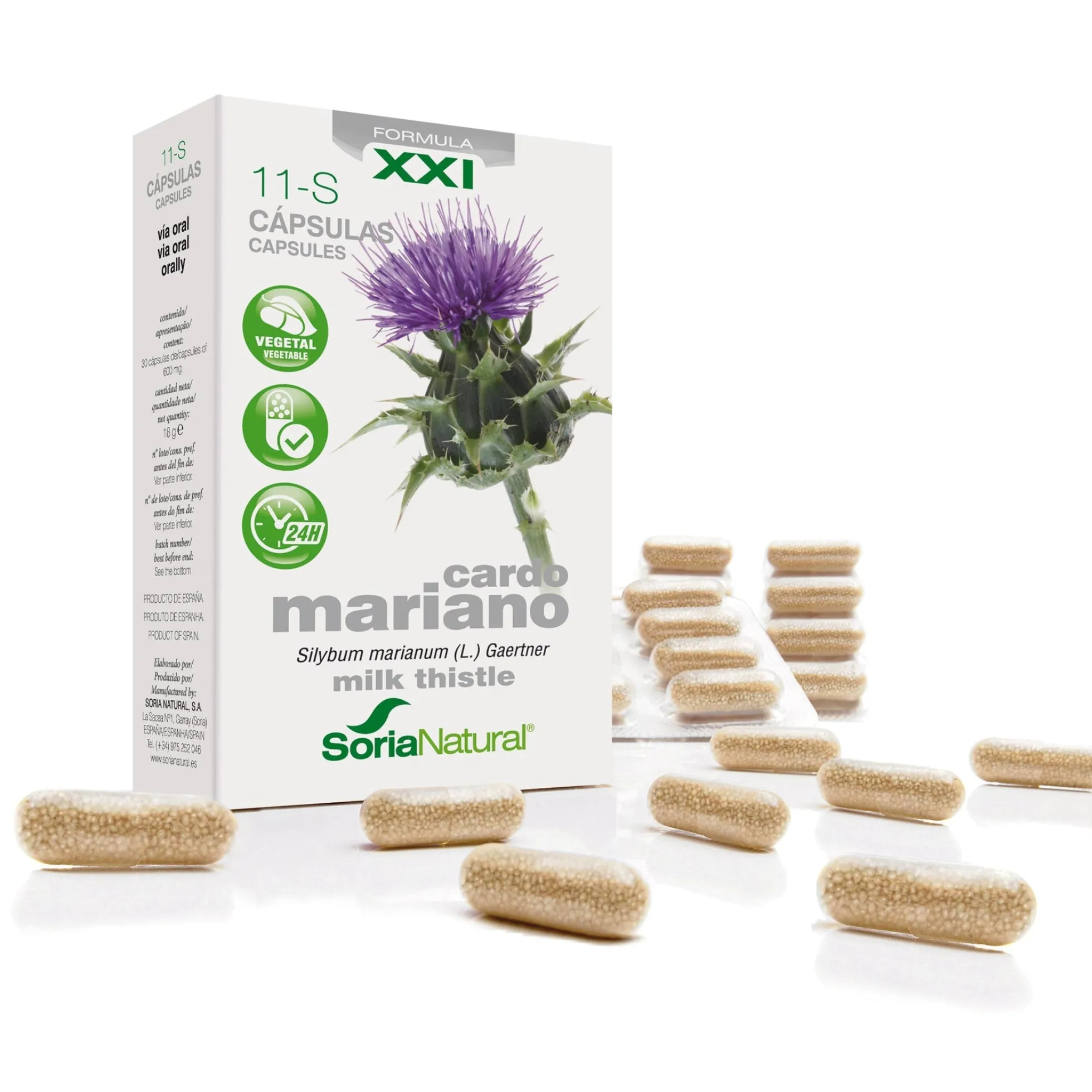 11-S Cardo Mariano Soria Natural Caps, Liberación Prolongada