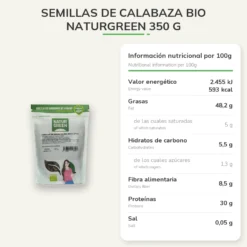 Semillas de calabaza bio Naturgreen 350 g
