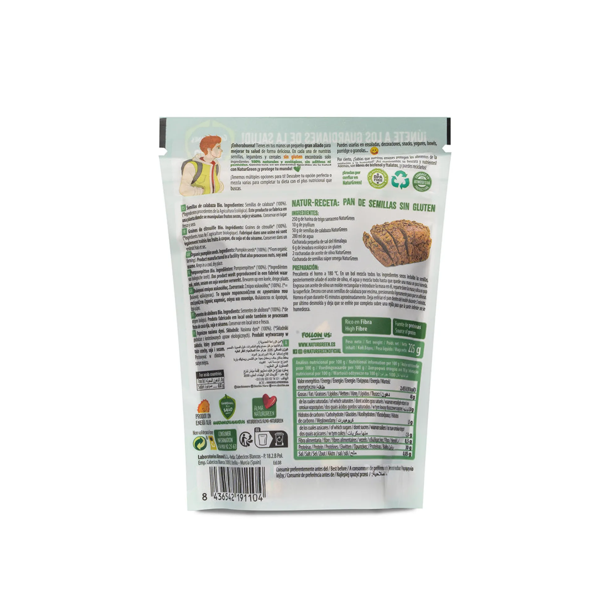 Semillas de calabaza bio Naturgreen 225 g
