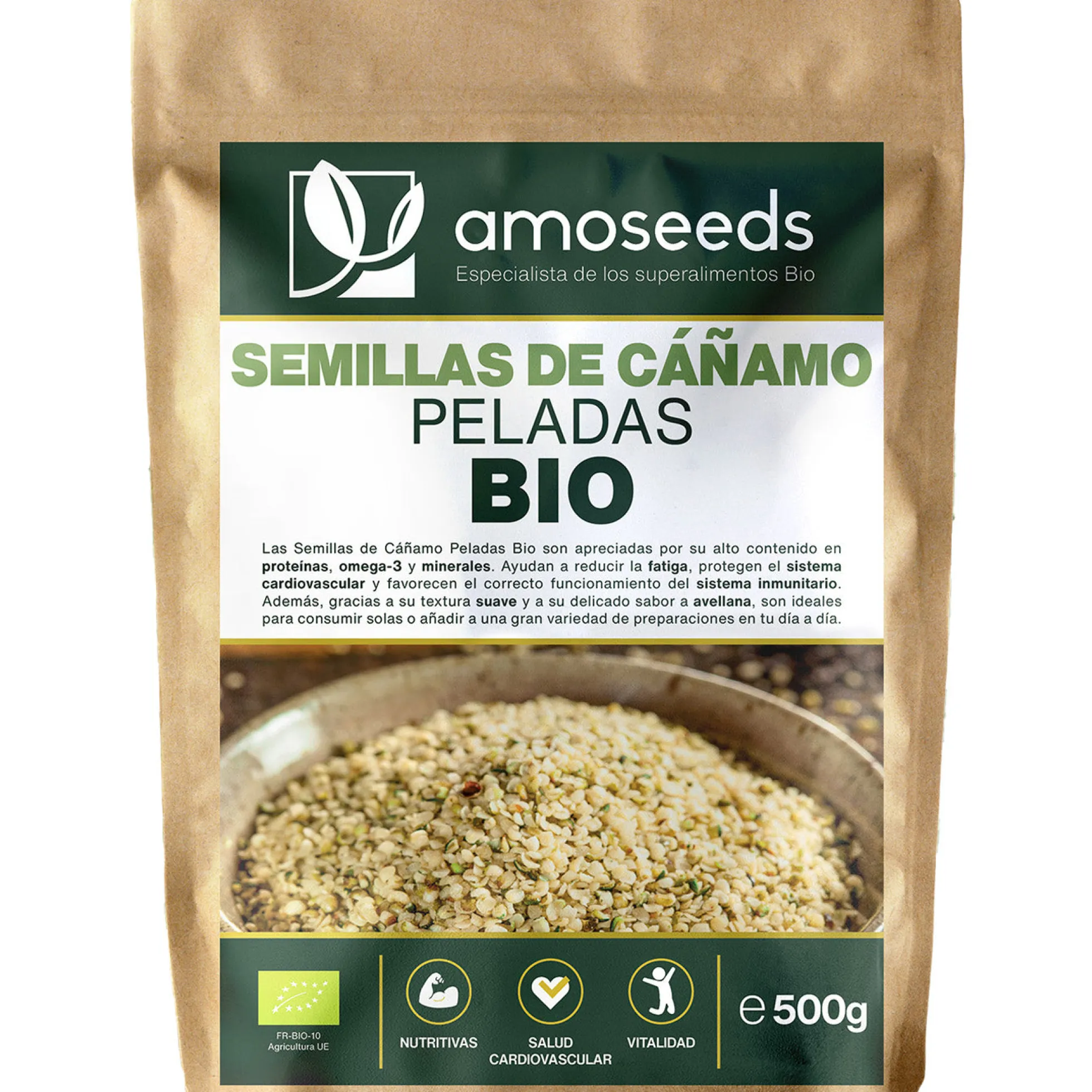 Semillas De Cáñamo Peladas Bio 500g