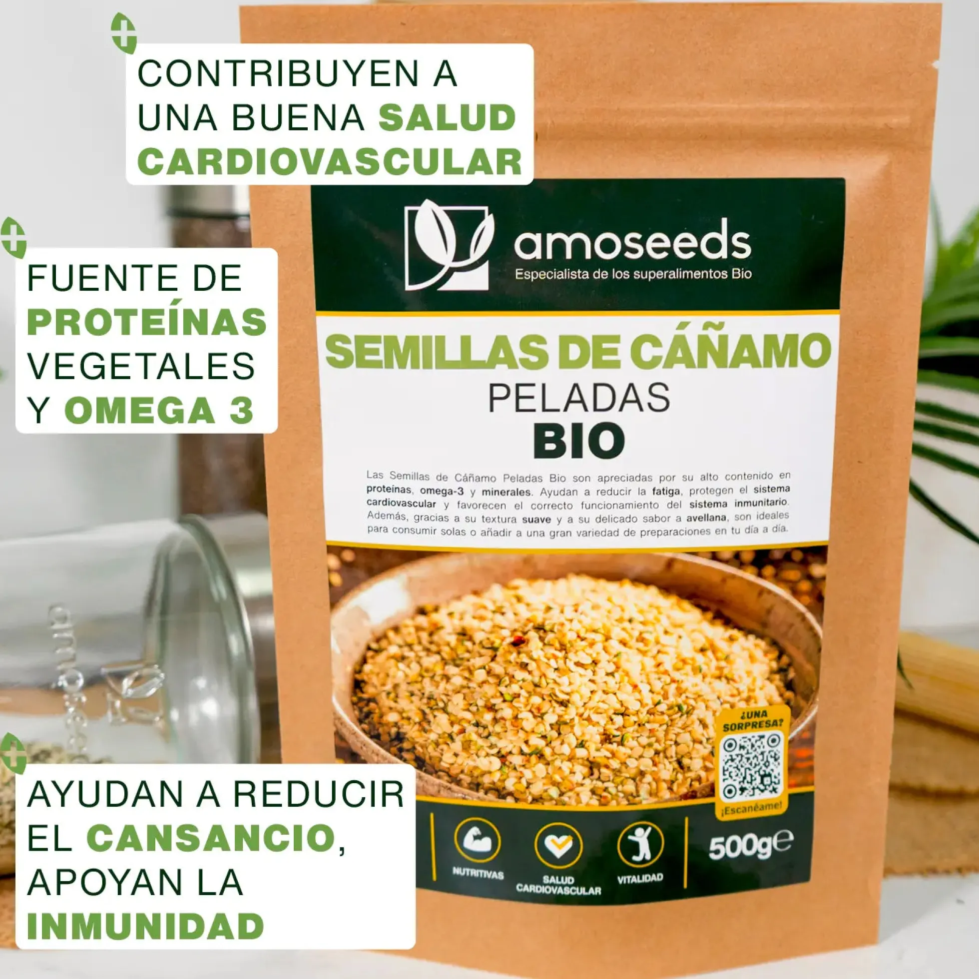 Semillas De Cáñamo Peladas Bio 500g