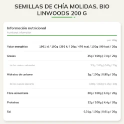 Semillas de chía molidas, bio Linwoods 200 g