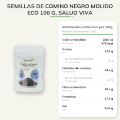 Semillas de comino negro molido ECO 100 g, Salud Viva