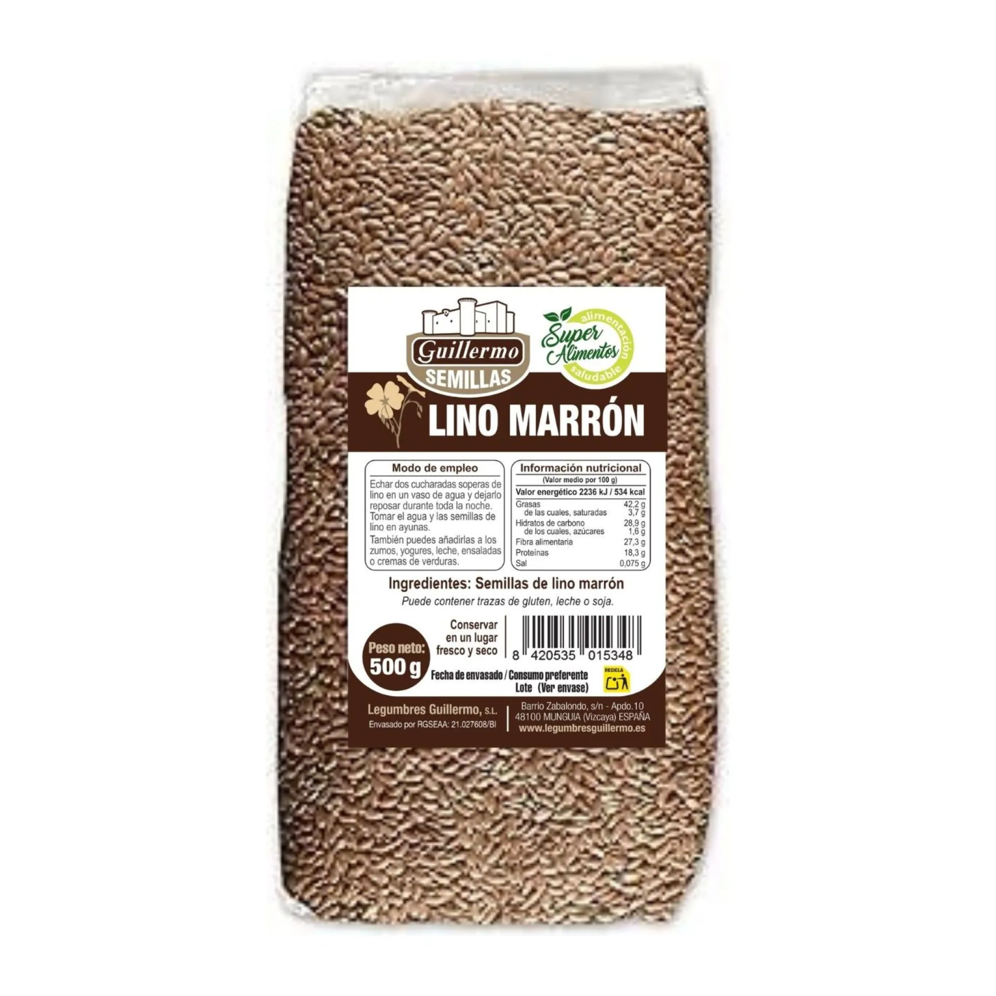 Semillas De Lino Marrón - 500 G