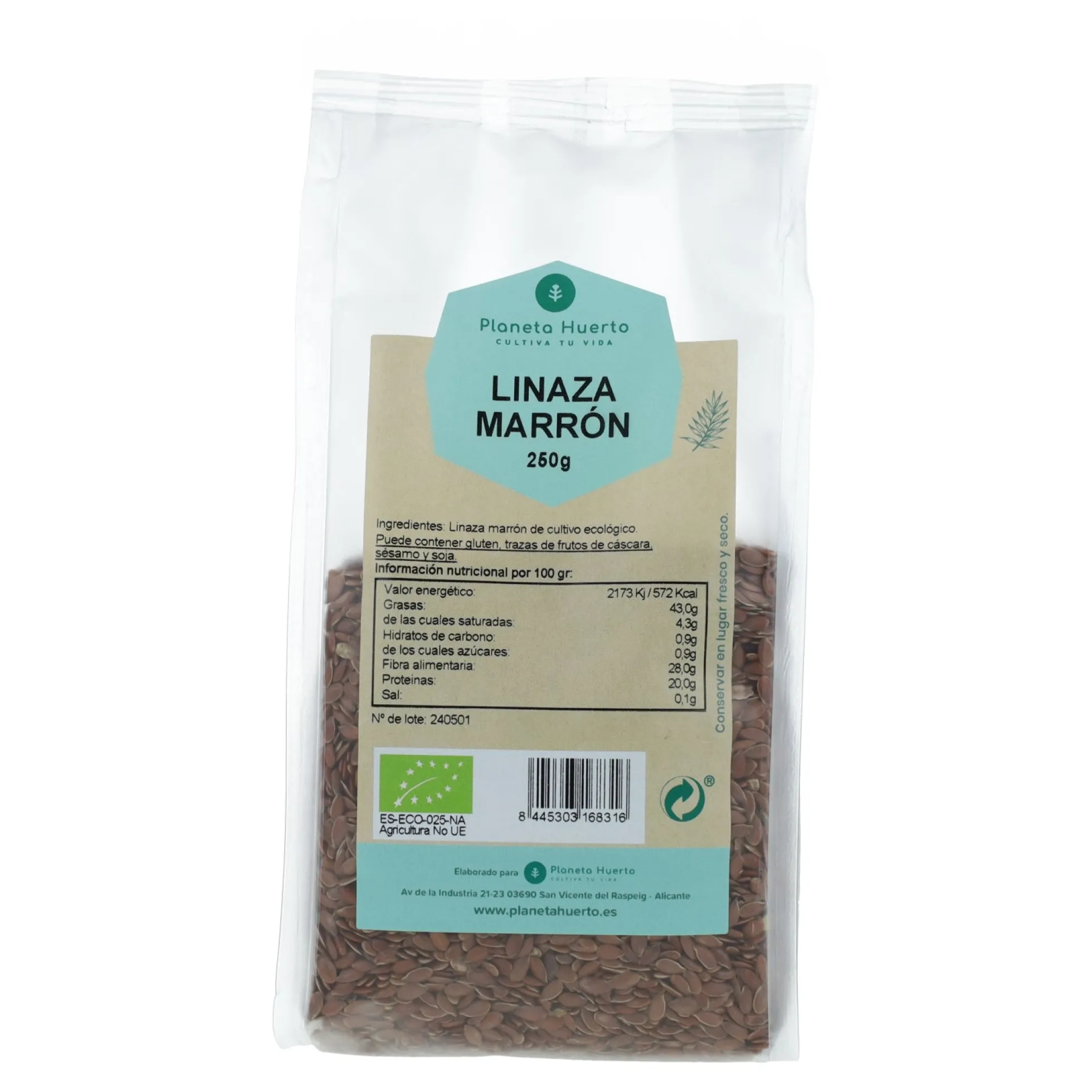 Semillas lino marrón ECO Planeta Huerto 250 g