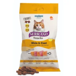 Serrano Snacks Skin & Coat de salmón y atún para gatos 50 g