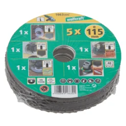 1 set básico para amoladoras angulares 5 piezas Wolfcraft