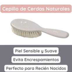 Set Cepillo Y Peine Con Cerdas Naturales Extra Suaves Grey