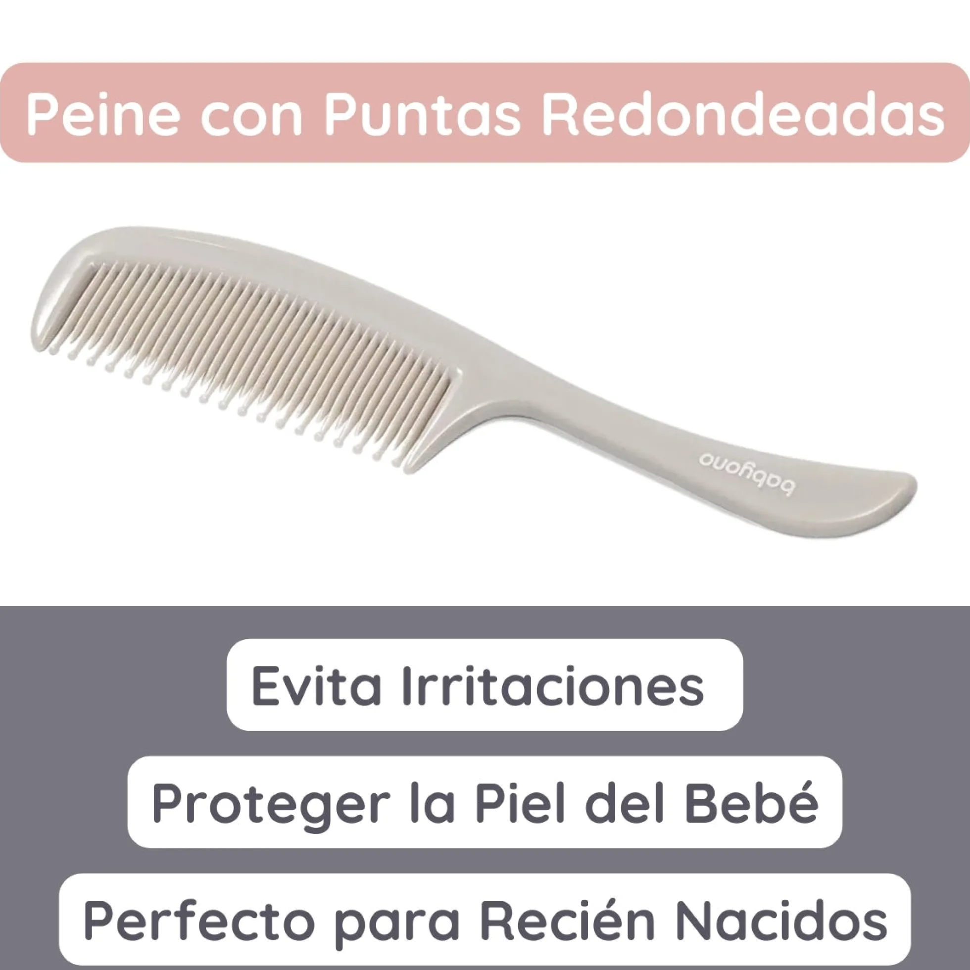 Set Cepillo Y Peine Con Cerdas Naturales Extra Suaves Grey