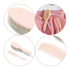 Set Cepillo Y Peine Con Cerdas Naturales Extra Suaves Pink